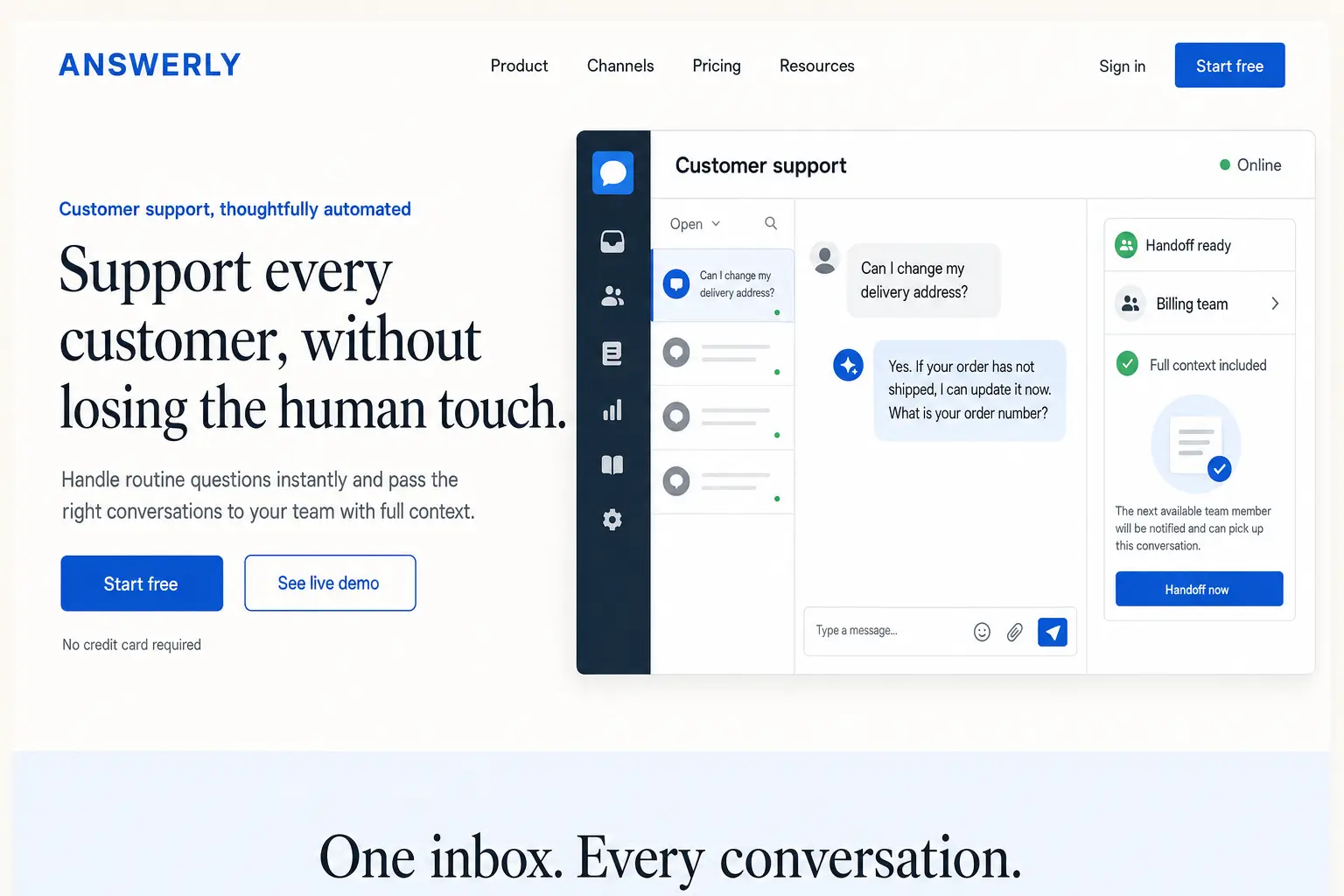 AI automation service landing page preview